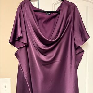 Torrid Rich Plum Drape Neck Blouse